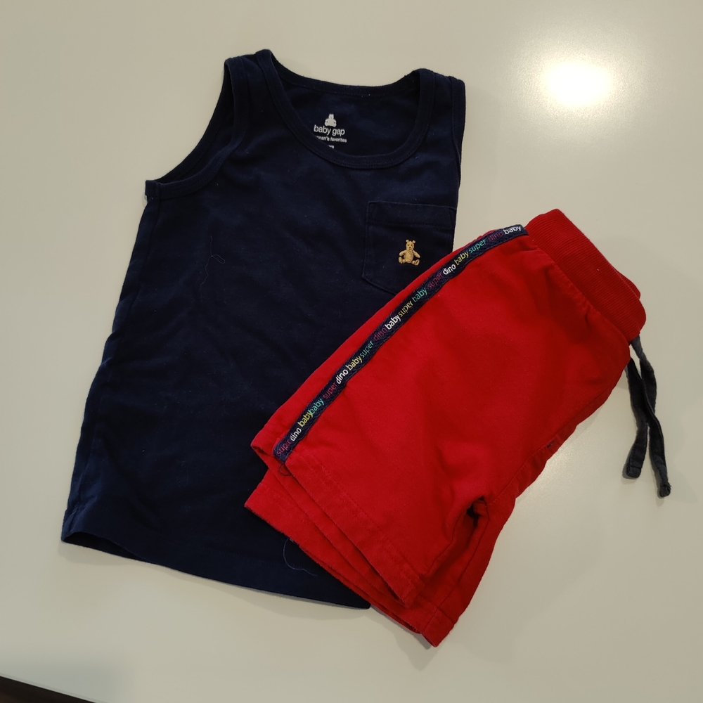 Cute toddler Boy Tank and Shorts Set